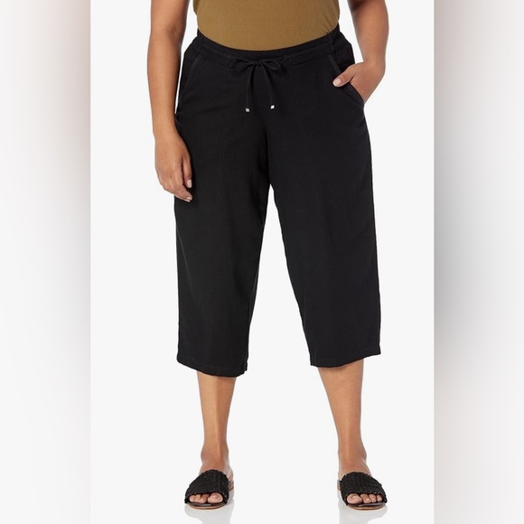 New EVANS Linen Blend Pants ‎ 3/4 Length Trousers Size 18 - No Discoloration - Picture 1 of 11